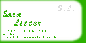 sara litter business card